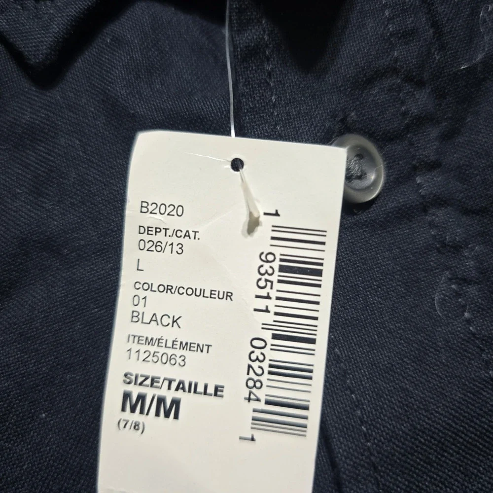 The Children's Place Button Down Shirt Kids Size 7/8 Black Long Sleeve Cotton